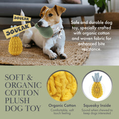 Jouet Nina Woof coton bio fraises pour sifflet intégré et jeux actifs