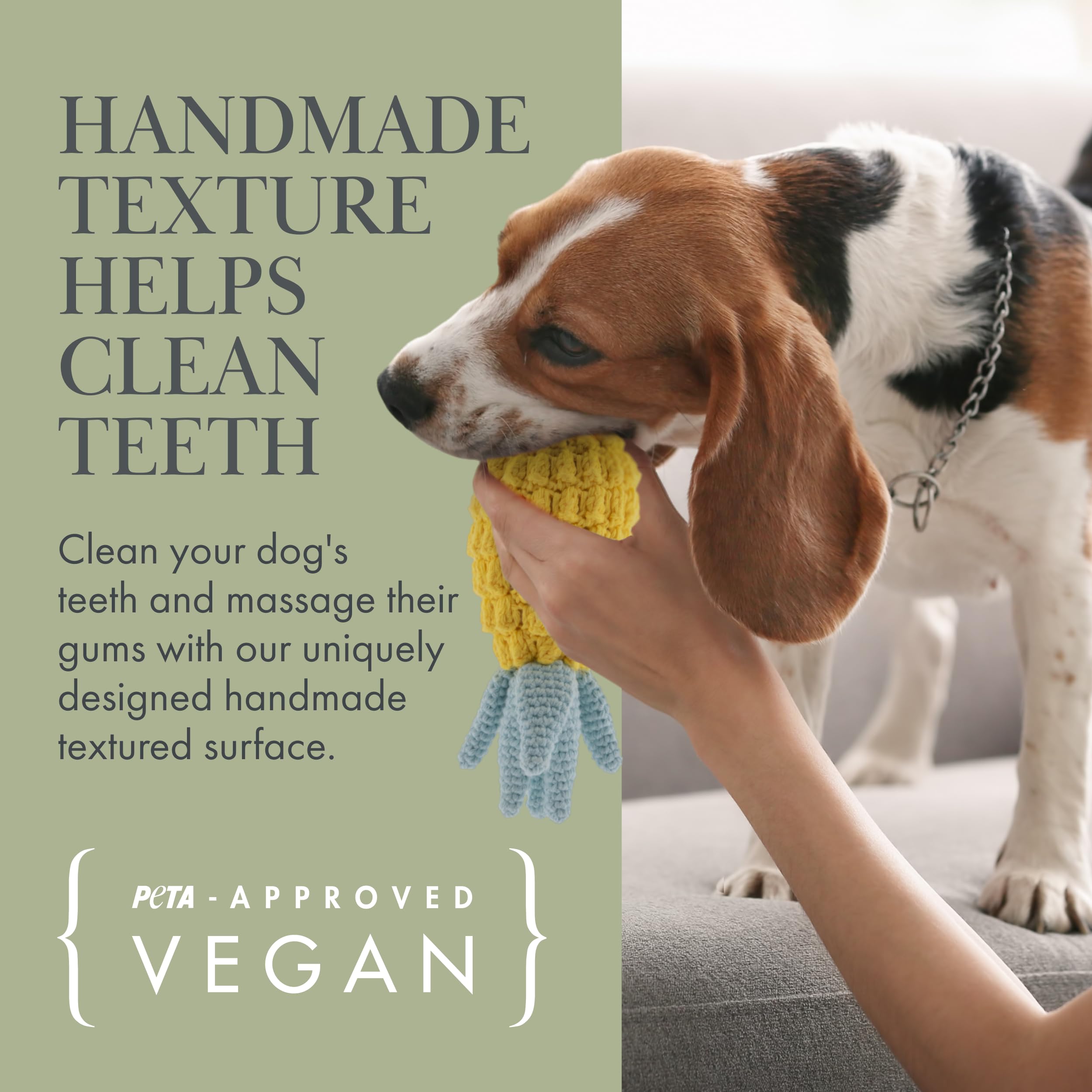 Jouet Nina Woof coton bio poivrons parfait pour rapporter et mordiller légèrement