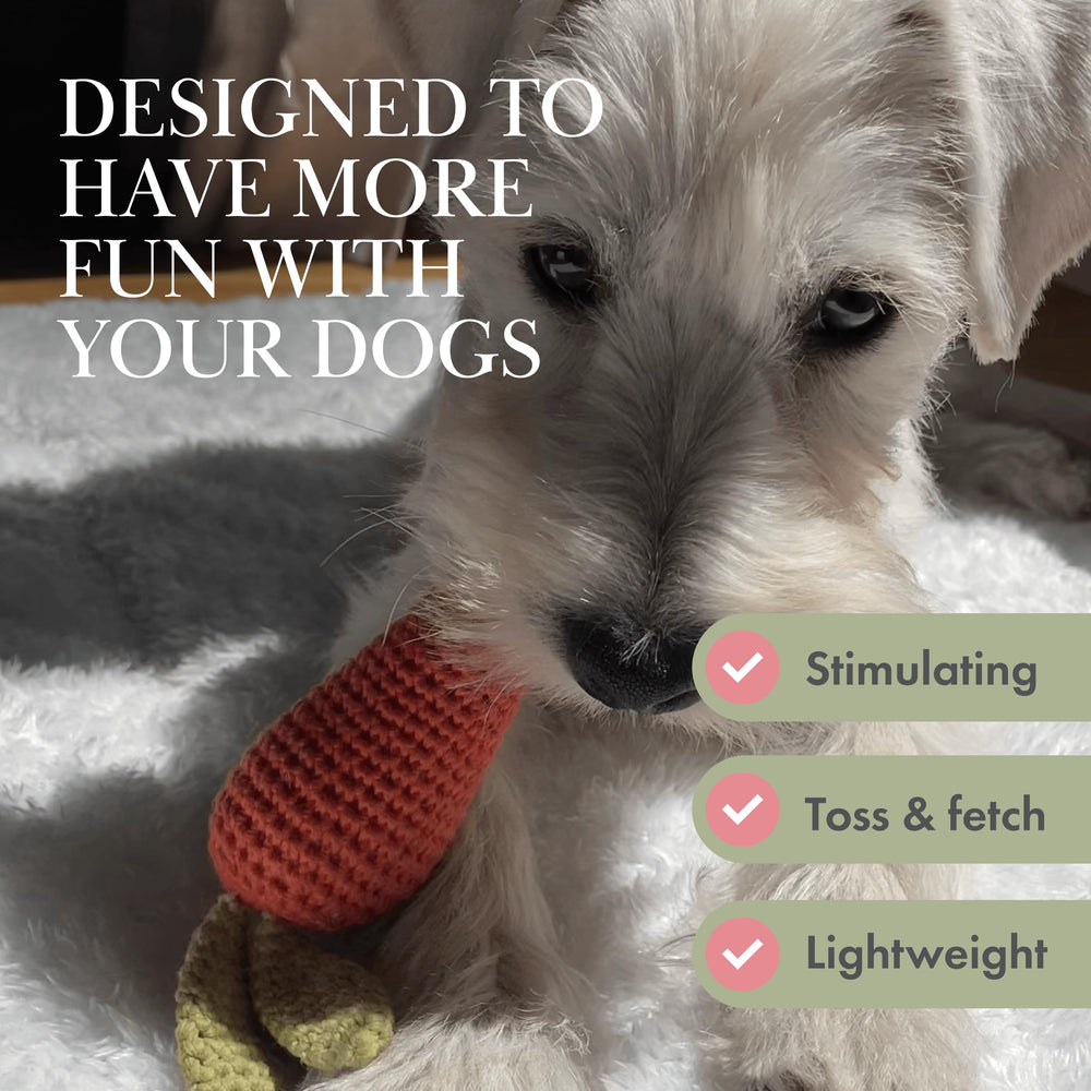 Jouet Nina Woof coton bio tomates surfaces douces pour gencives sensibles