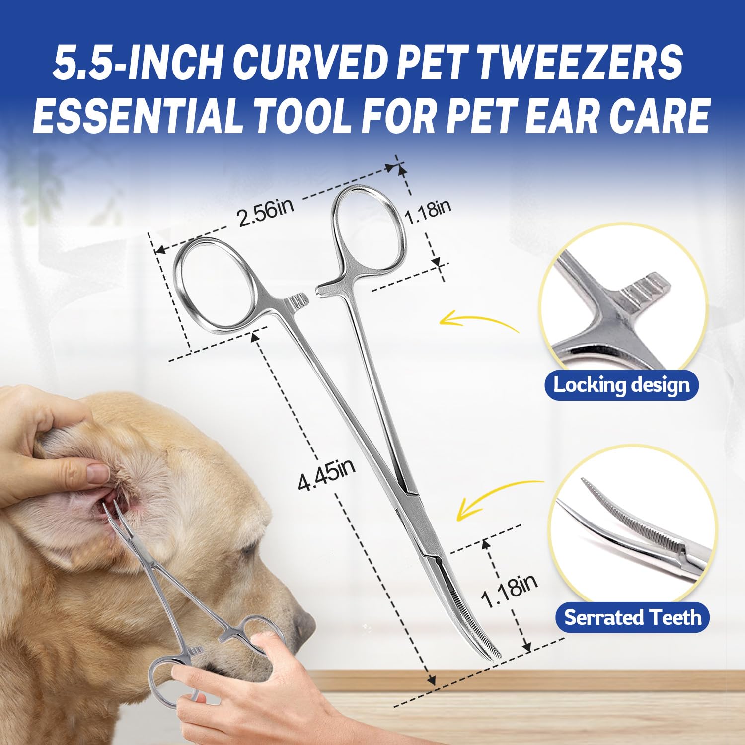 Ninibabie poudre sans alcool pour oreilles de chien, nettoyage en douceur.