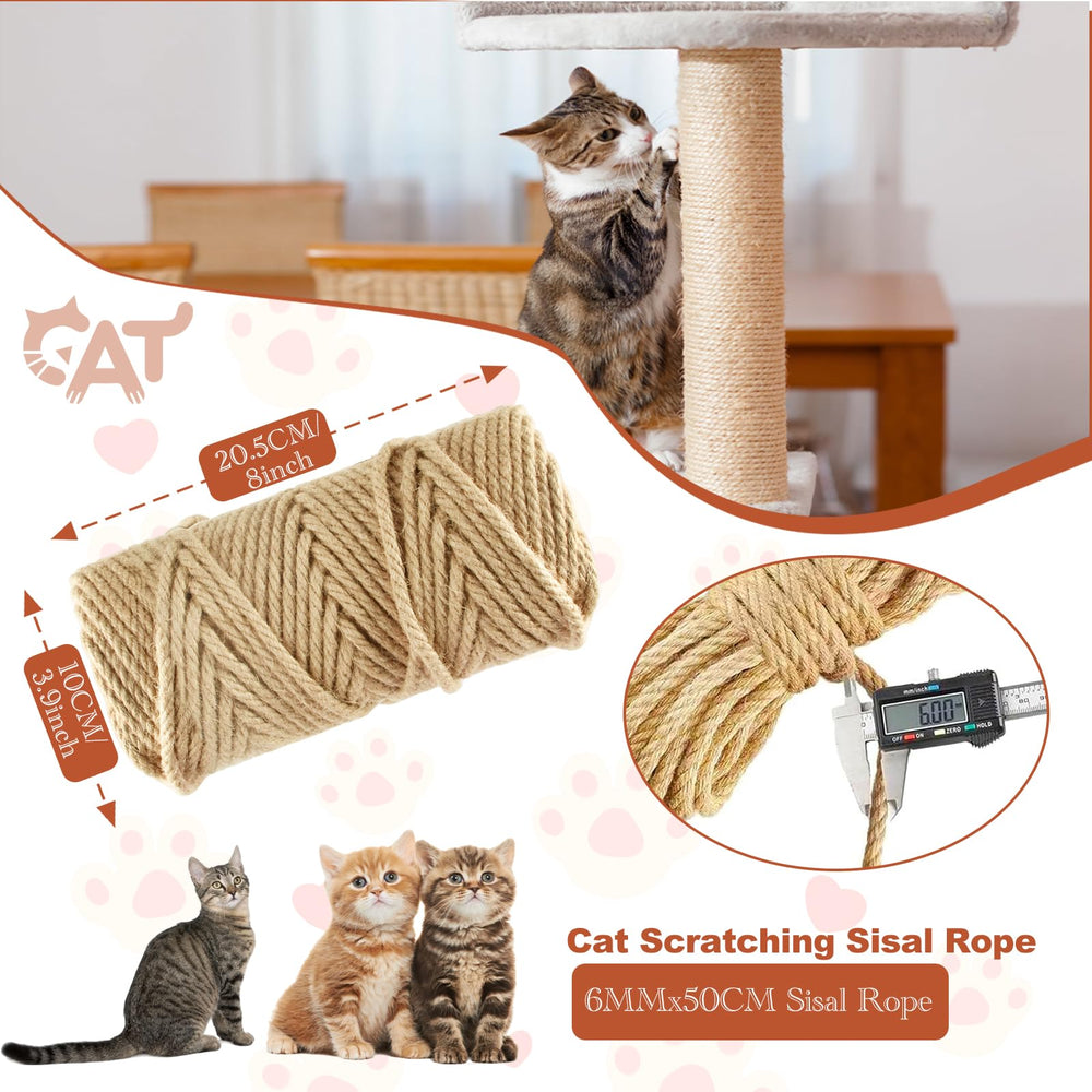 Niserelesa corde-sisal-6mm-durabilite: corde robuste pour griffades intenses et longue vie.
