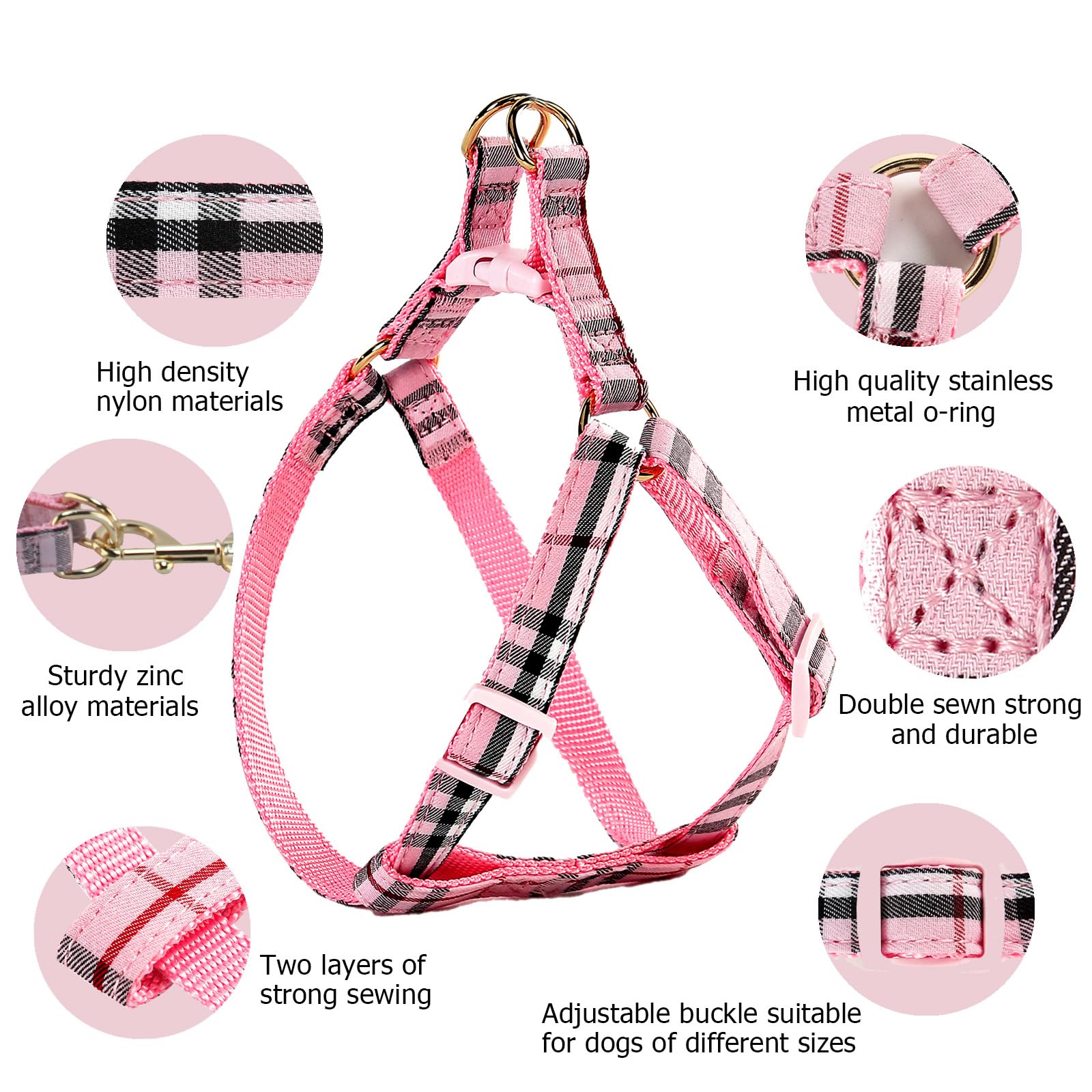 Collier NISIYE plaid bleu, ajustable pour petits chiens et style élégant
