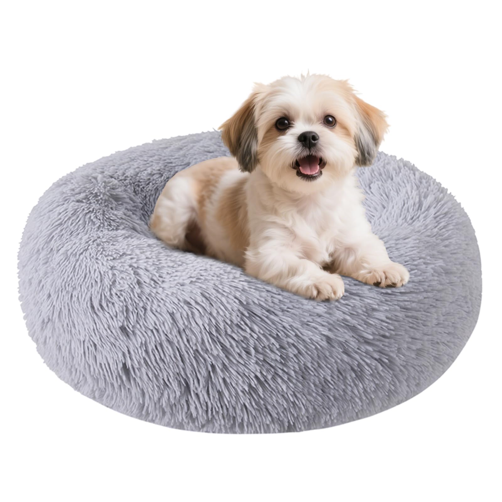 Nisrada lit rond 20 pouces pour chiens et chats, confort optimal.