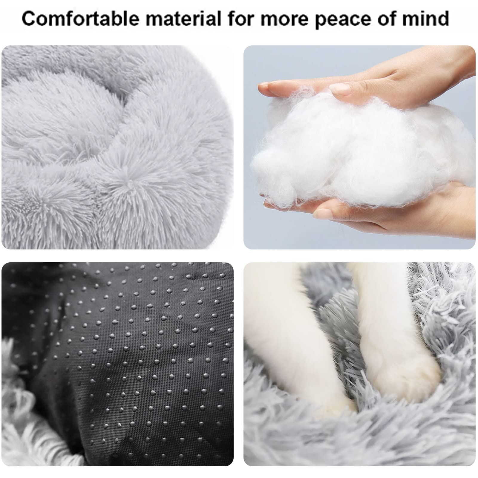 Nisrada lit rond 24 pouces, idéal pour chats et petits chiens.