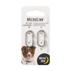 Nite Ize MicroLink sur collier chien, sécurité des étiquettes d'ID.