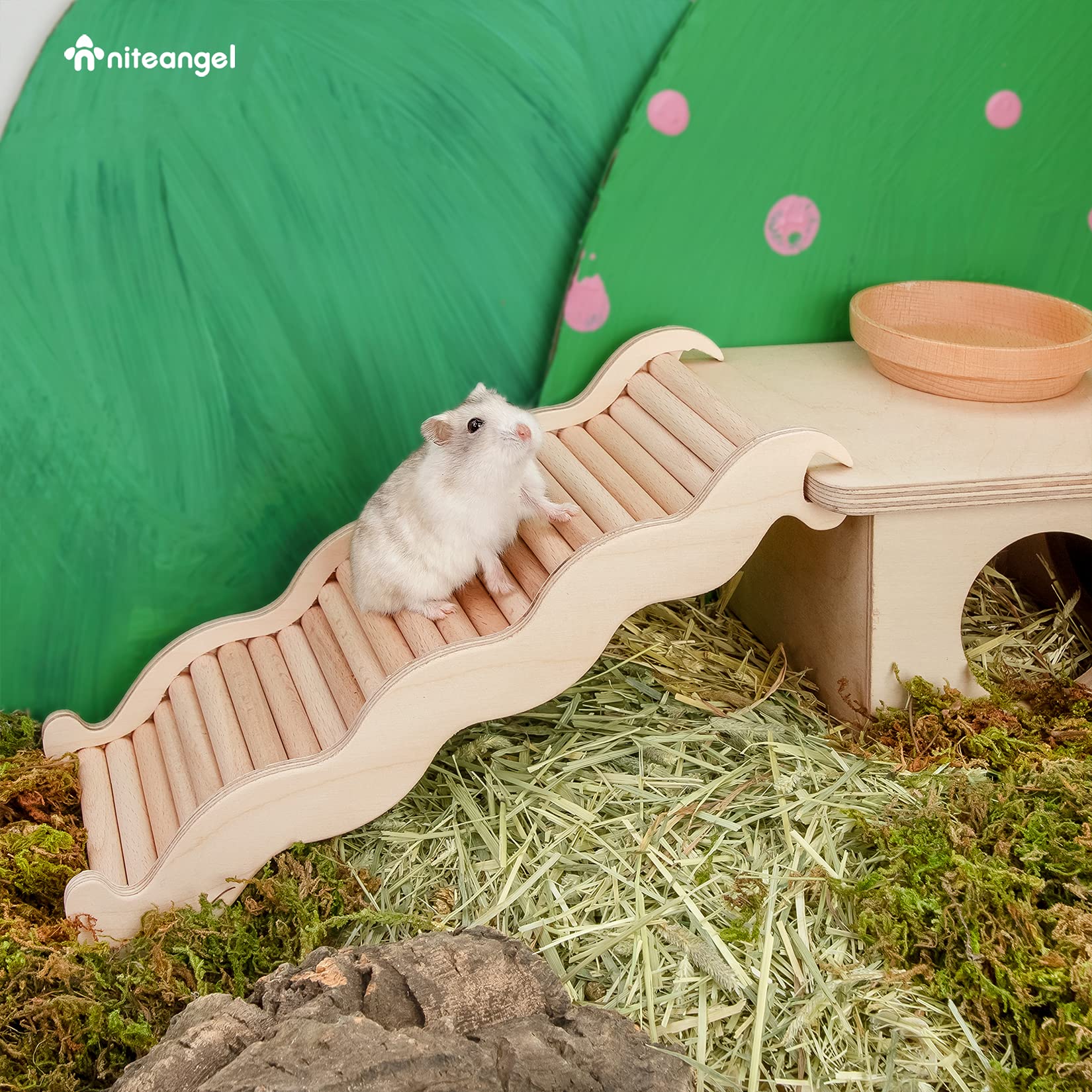 Niteangel accessoires escalade en bois, utilisation polyvalente avec différents meubles de cage.