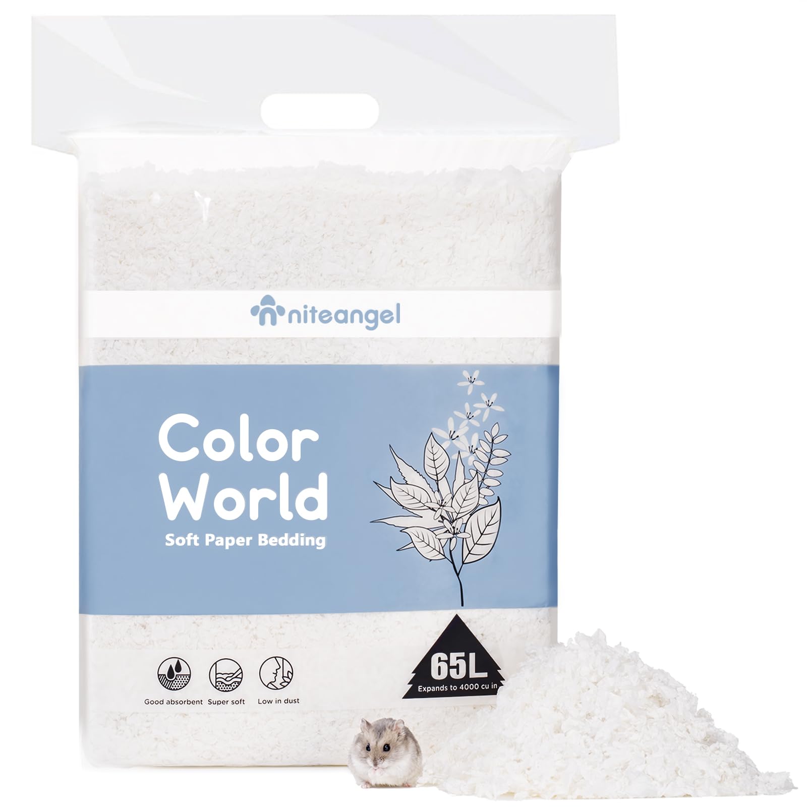 Niteangel Aspen litière papier – texture douce pour le confort des petits animaux.