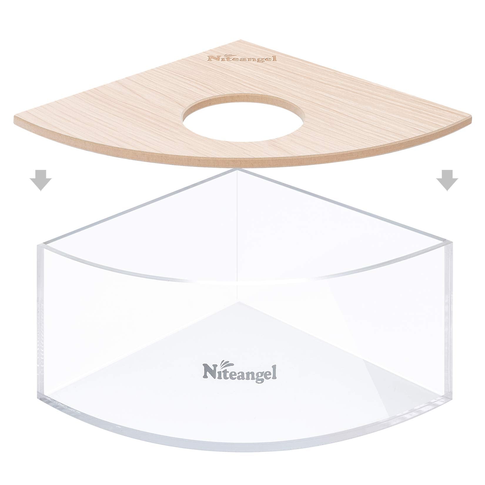 Niteangel-bain-de-sable-triangle-burlywood, couvercle amovible réduisant les projections.