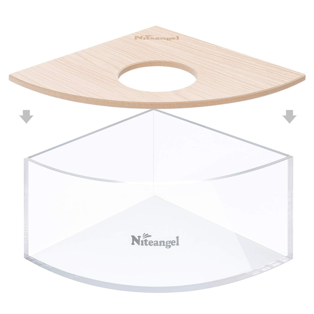 Niteangel-bain-de-sable-triangle-burlywood, couvercle amovible réduisant les projections.