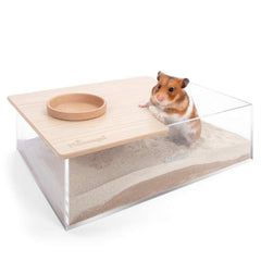 Niteangel boite bain sable rectangulaire pour hamster, grande surface de fouille