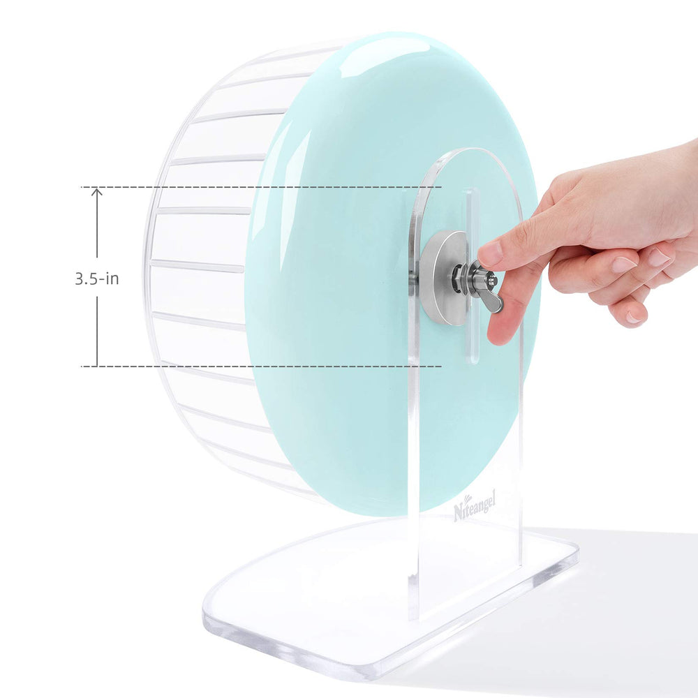 Roue adaptée à plusieurs petits animaux Niteangel, options colorées disponibles.