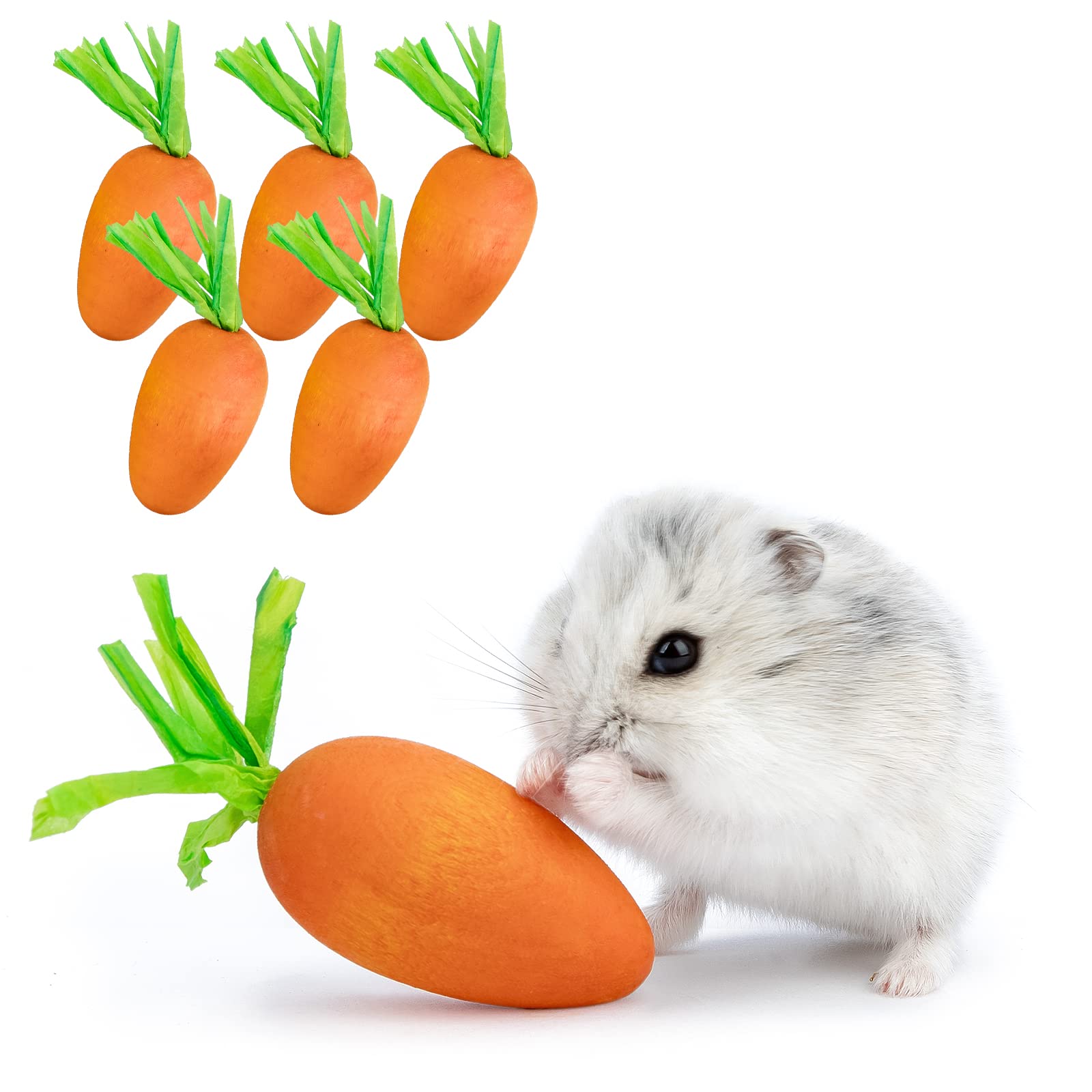 Jouet carotte Niteangel en bois pour hamster, stimule l activité et la dentition