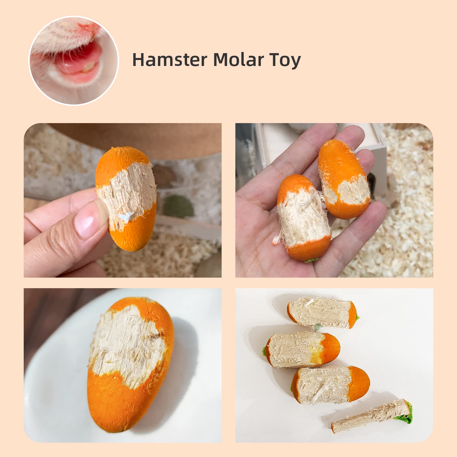 Jouet mâche Niteangel carotte bois et papier pour hamster