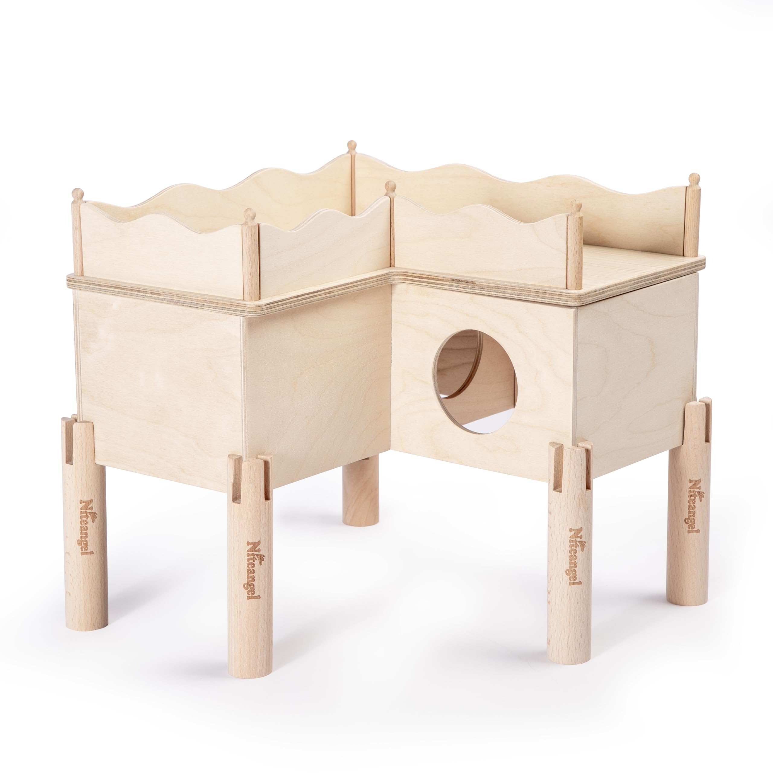 Niteangel échasses en hêtre 15 cm, élèvent et stabilisent le labyrinthe du hamster.