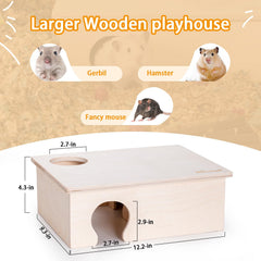 Niteangel Habitat hamsters à 3 chambres, espace flexible pour cachettes et jeux.