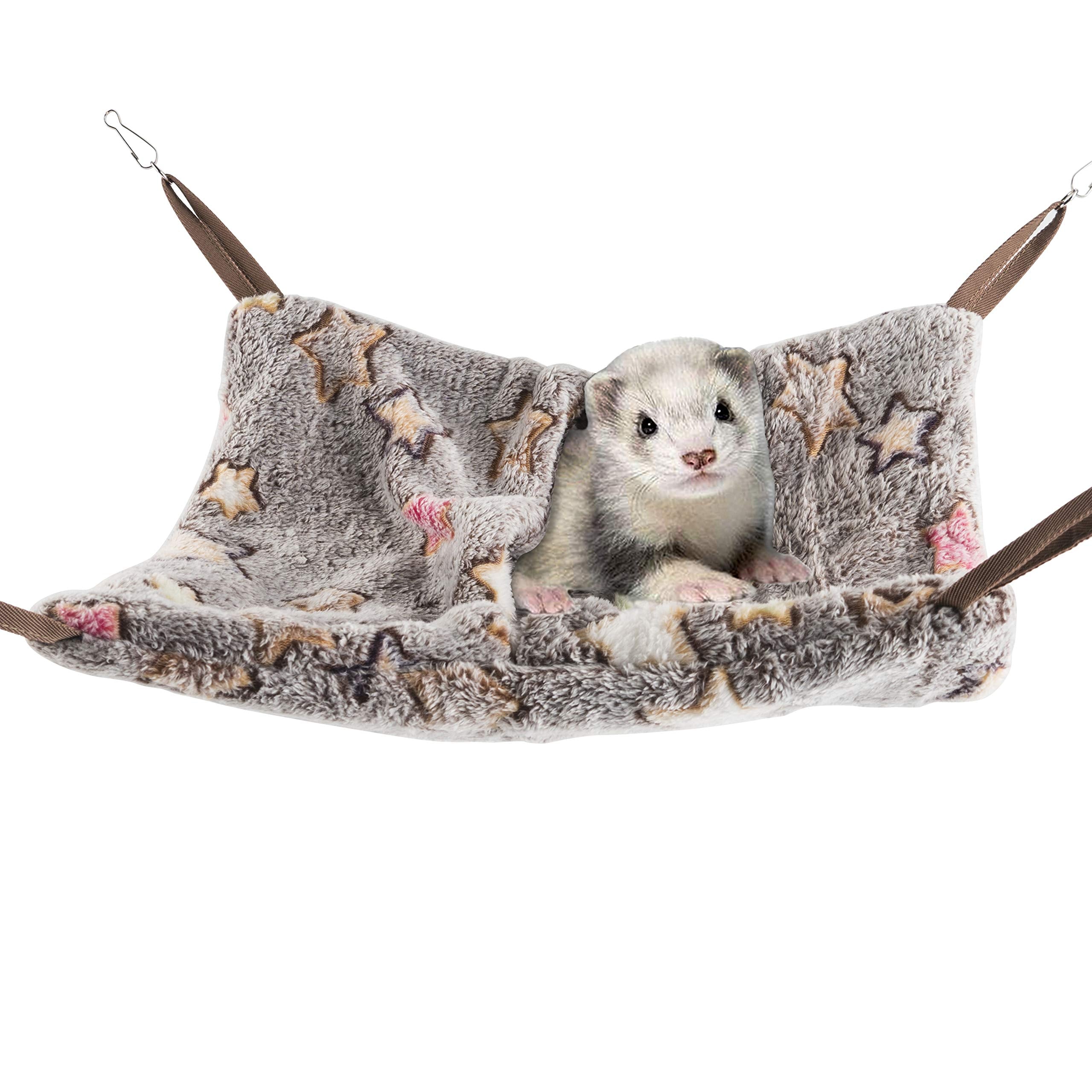 Niteangel hamac nap sac creme et étoiles, repos douillet pour petits animaux.
