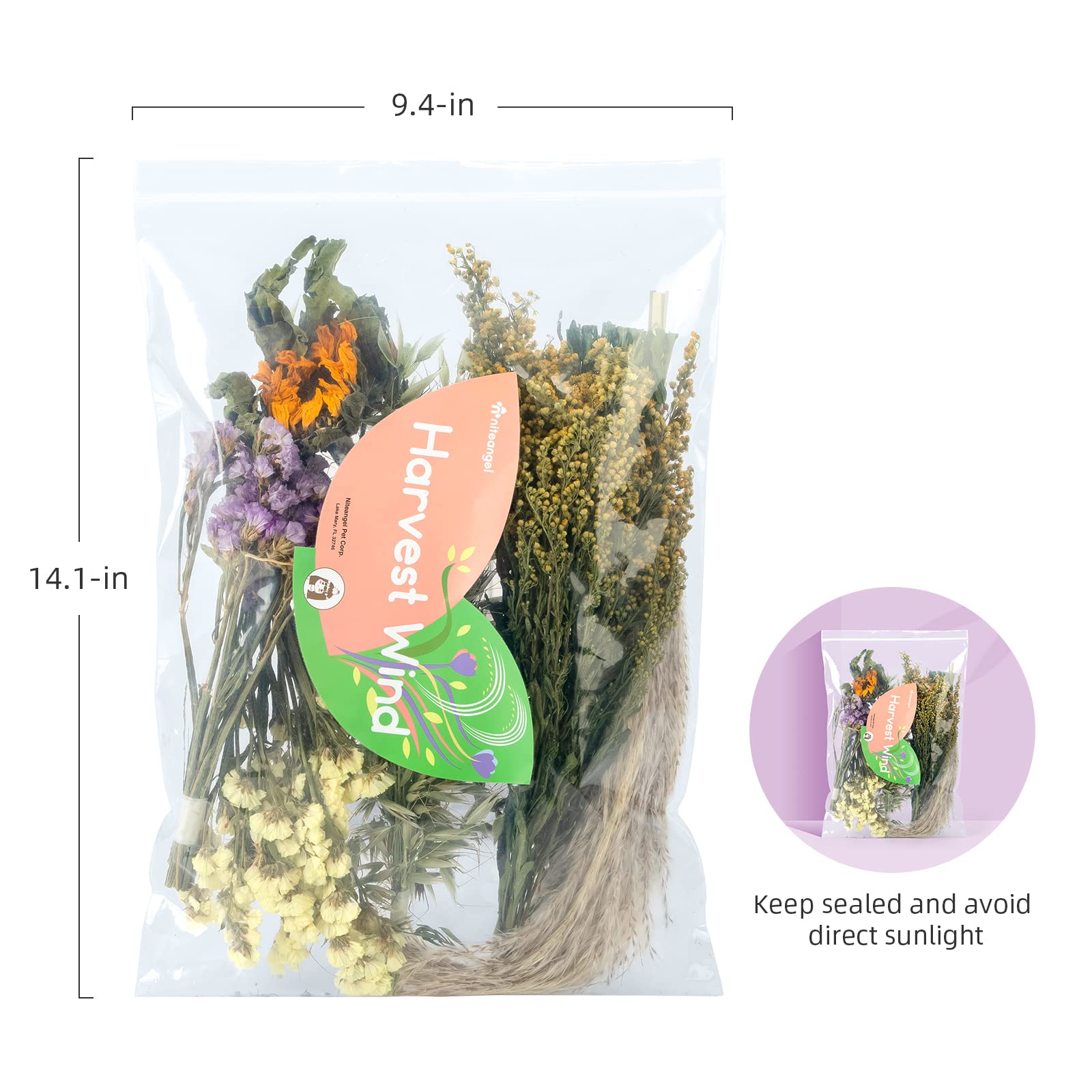 Niteangel Harvest Wind – myosotis violet-seche: attire l'exploration naturelle du hamster.