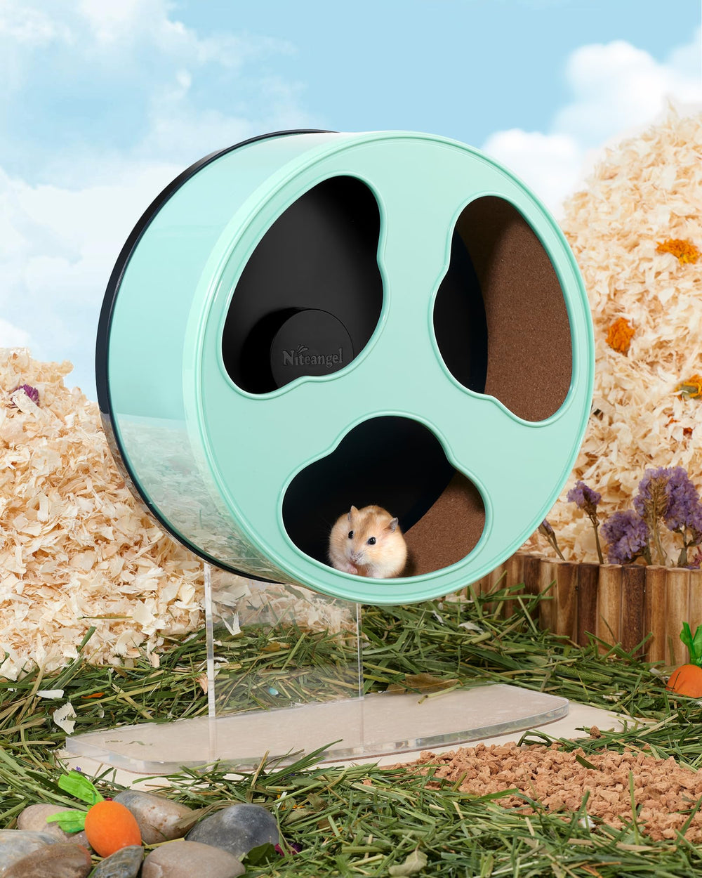 Hauteur ajustable Niteangel facilitant l'accès des petits animaux.