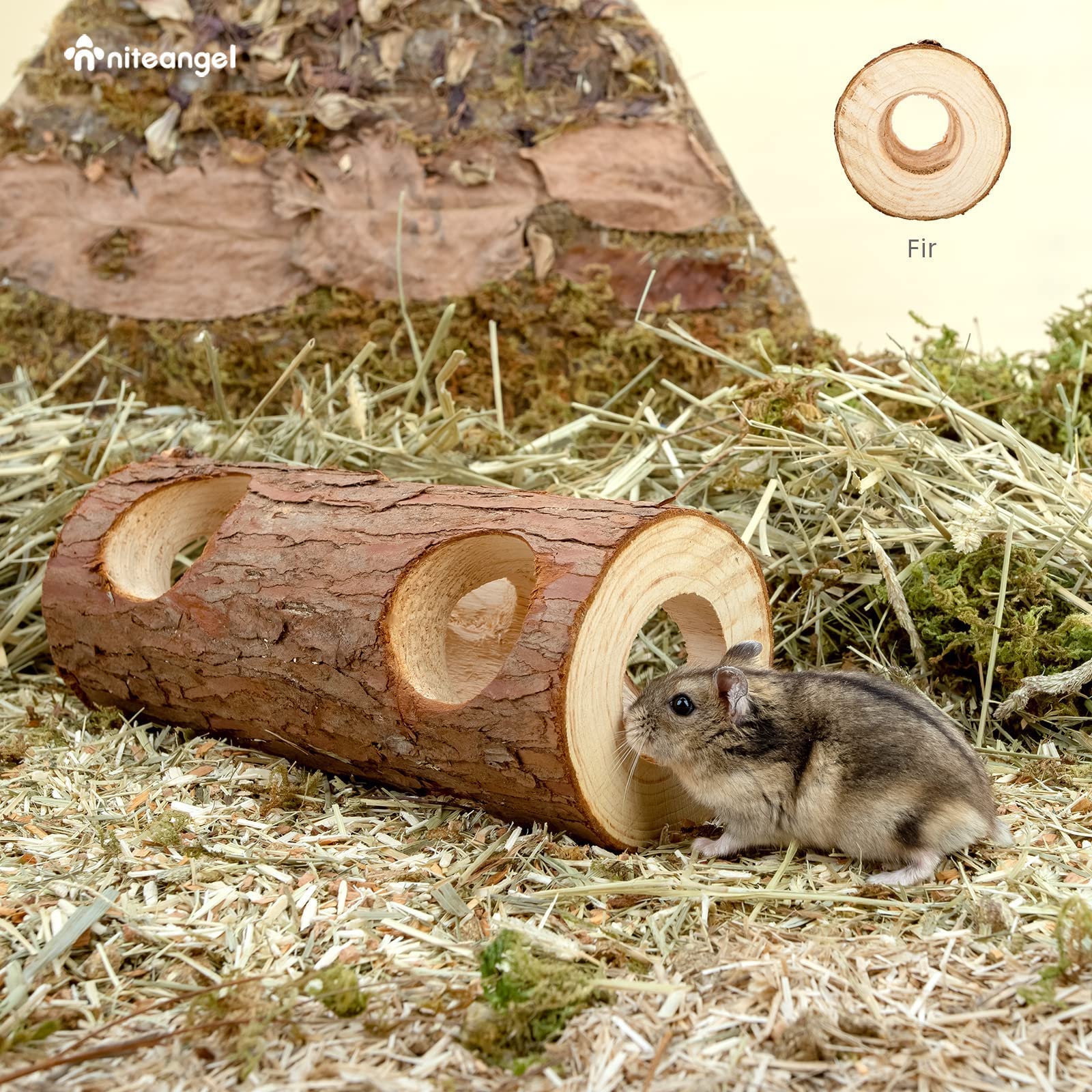 Niteangel jouet mâcher bois – aide dentition naturelle pour petits animaux
