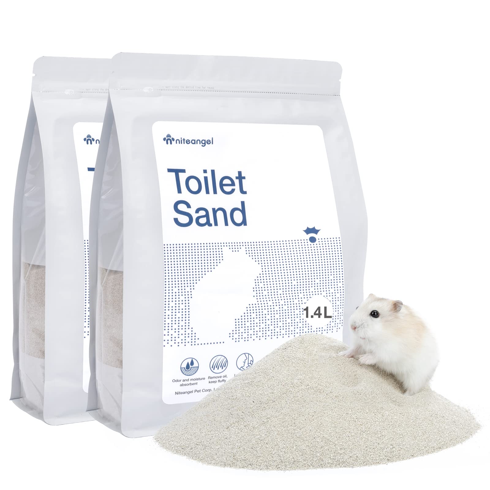 Niteangel litière bain sable hamster: bain doux pour pelage propre.