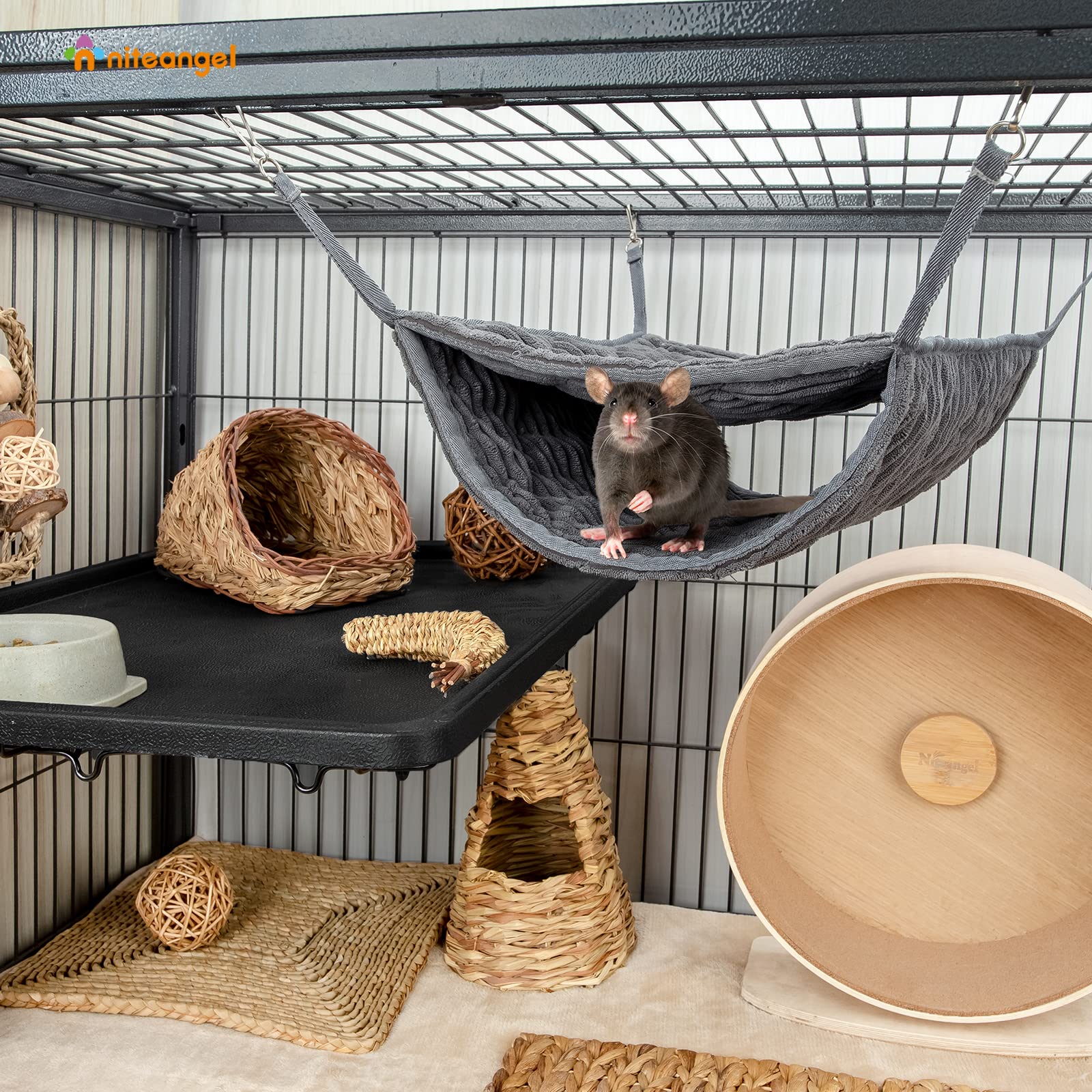 Niteangel Hamac Double – Capacité proposée: deux furets ou cinq rats adultes.