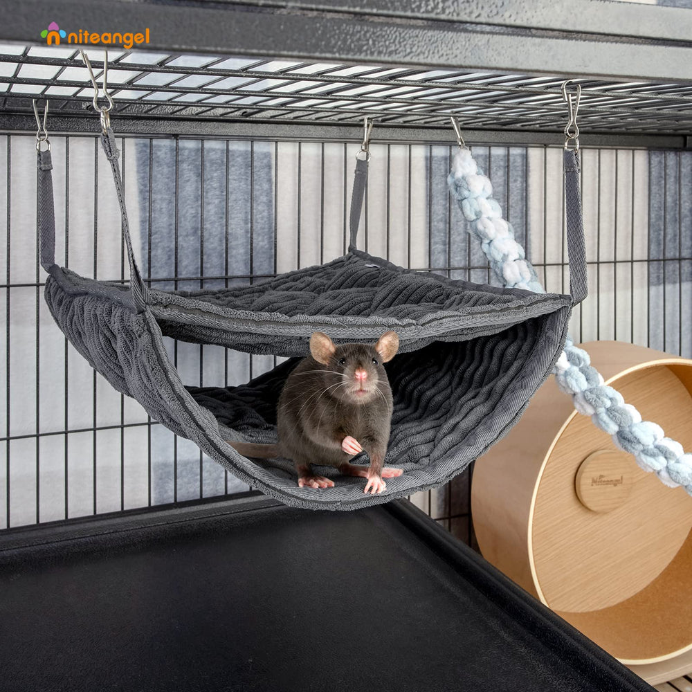 Niteangel Hamac Double – Dimensions basse, adaptée pour deux furets adultes.