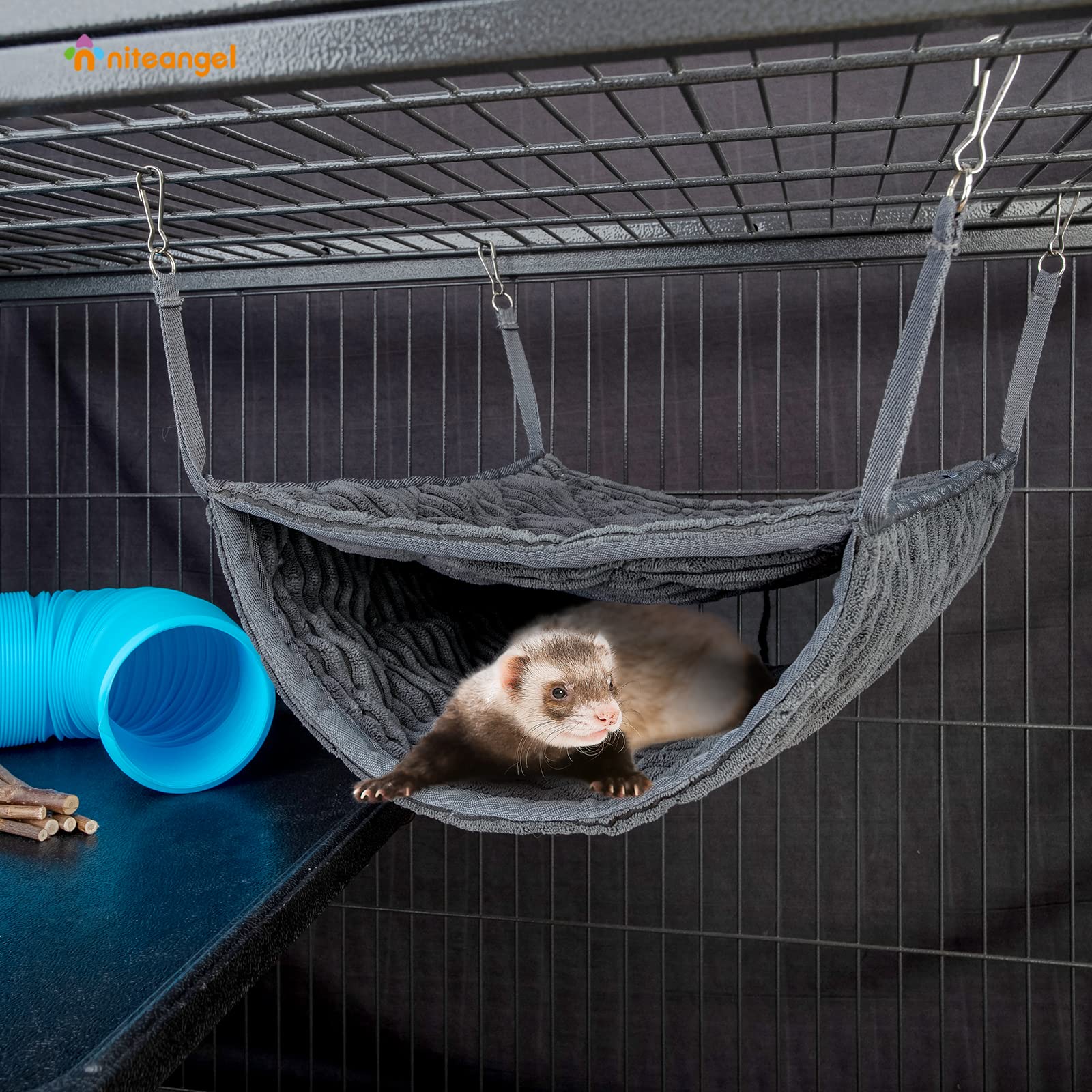 Niteangel Hamac Double – Dimensions haute, idéal pour le partage entre animaux.