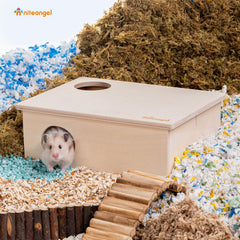 Niteangel Niche hamsters en bois, cachette et repos pour petits animaux.