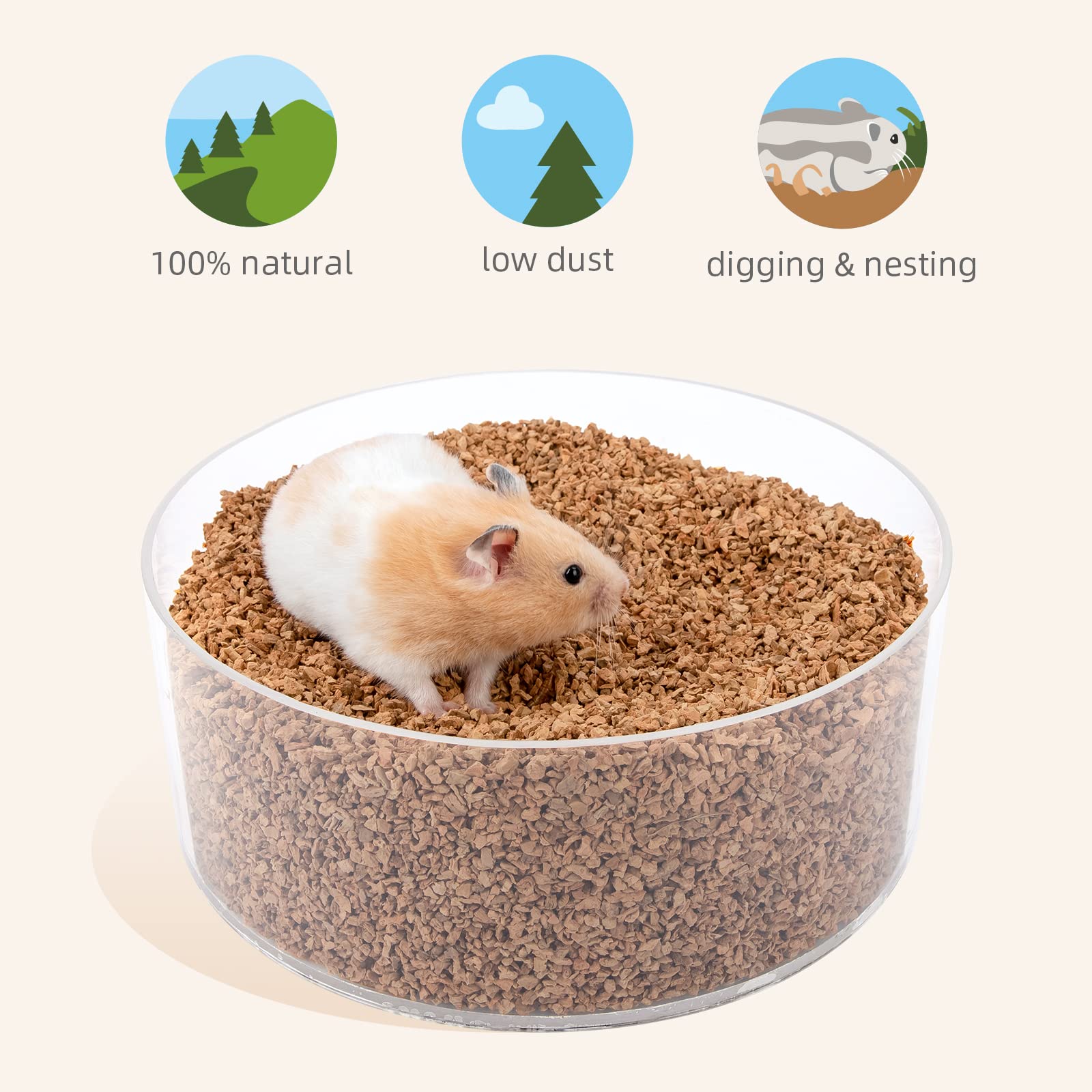 Niteangel nid douillet hamster, coco-liege pour repos confortable.