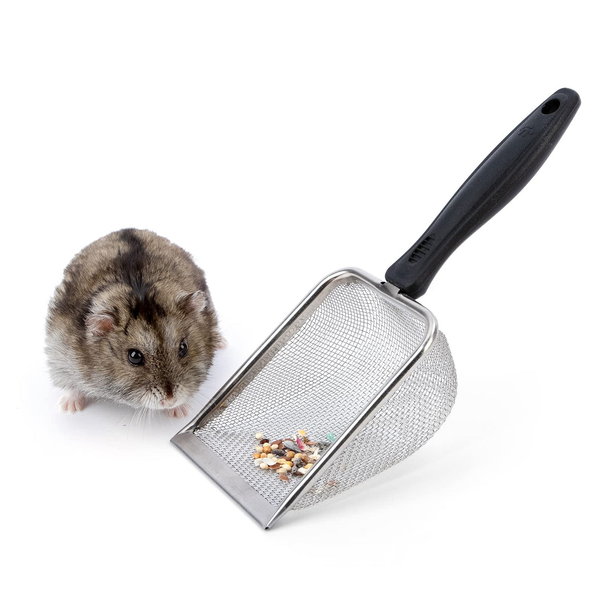 Pelle Niteangel en acier inoxydable avec maillage fin pour hamster.