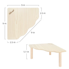 Plateforme Niteangel hamster bois triangle, plateau lisse et surface sûre.