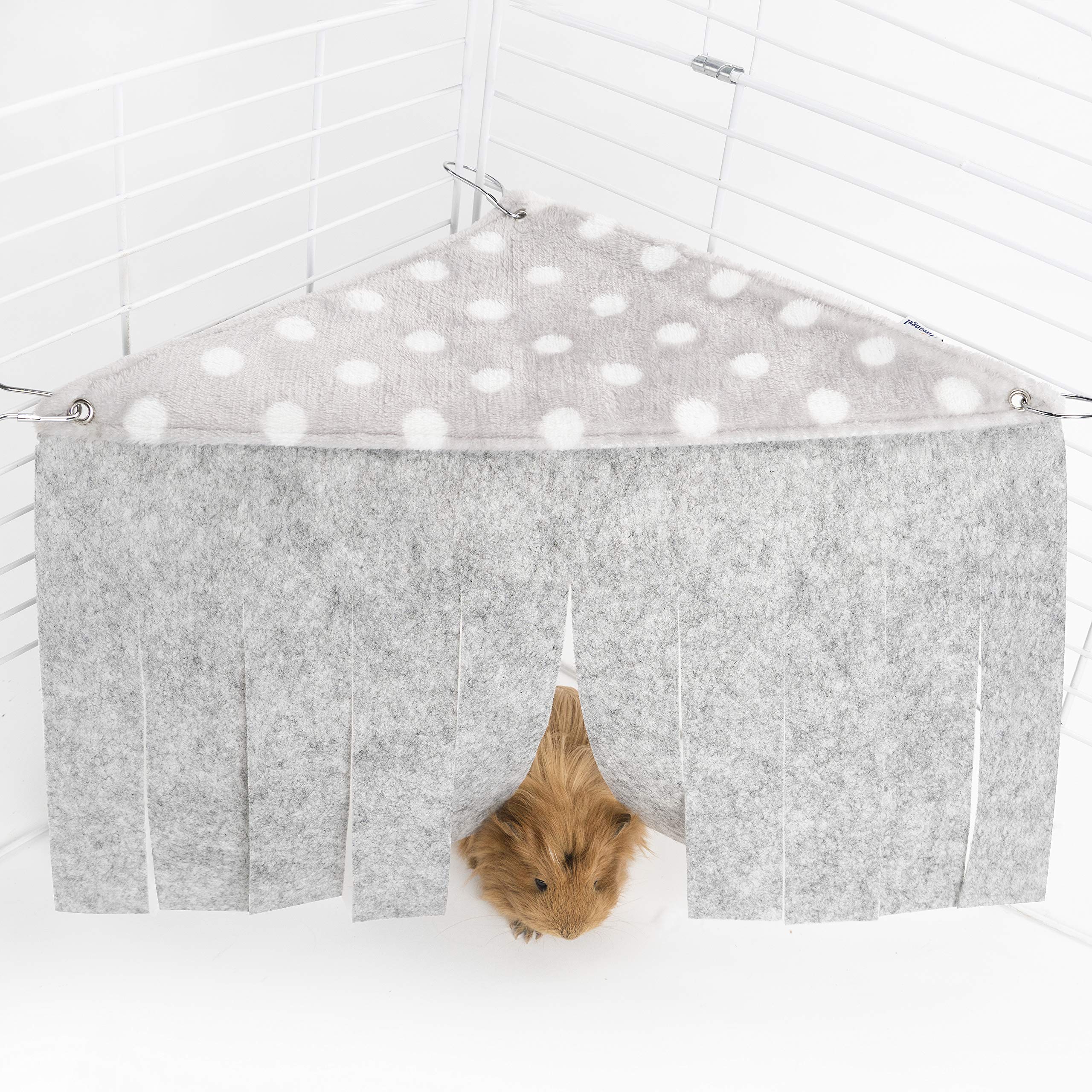 Niteangel rideau d'angle en polaire forêt gris pour petits animaux.