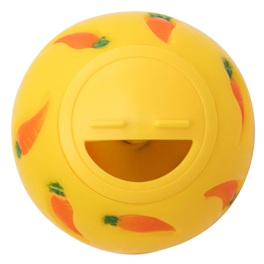Niteangel Balle-traitement jaune petit, idéal pour nourrir et divertir les petits animaux.