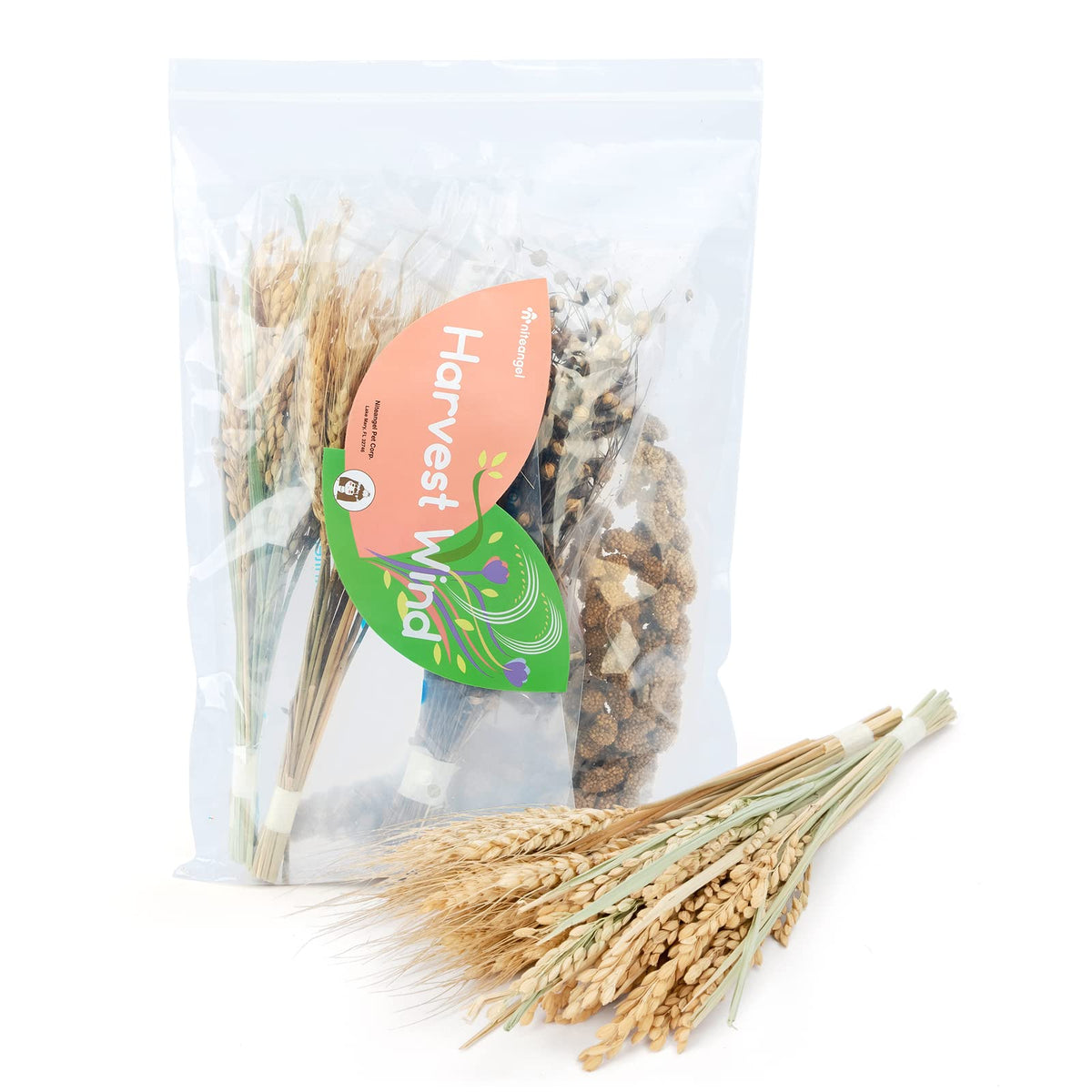 Niteangel Vent de Recolte - fleurs seches, decor naturel pour cage de petit animal