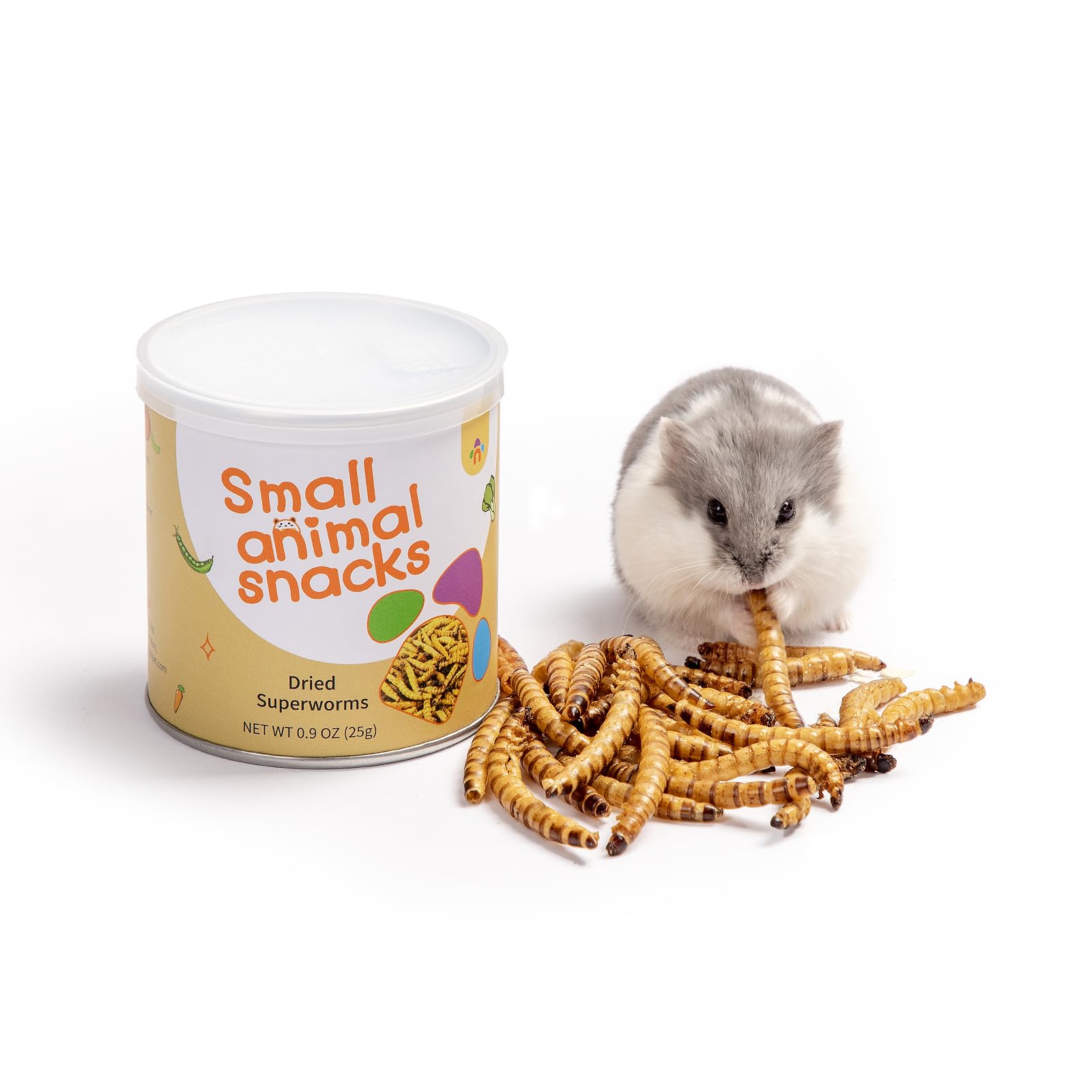 Niteangel: vers de farine séchés pour hamsters, friandise naturelle et protéinée.