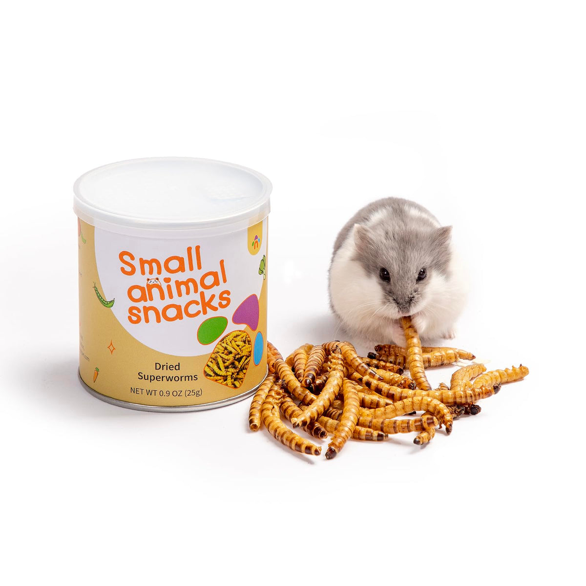 Niteangel: vers de farine séchés pour hamsters, friandise naturelle et protéinée.