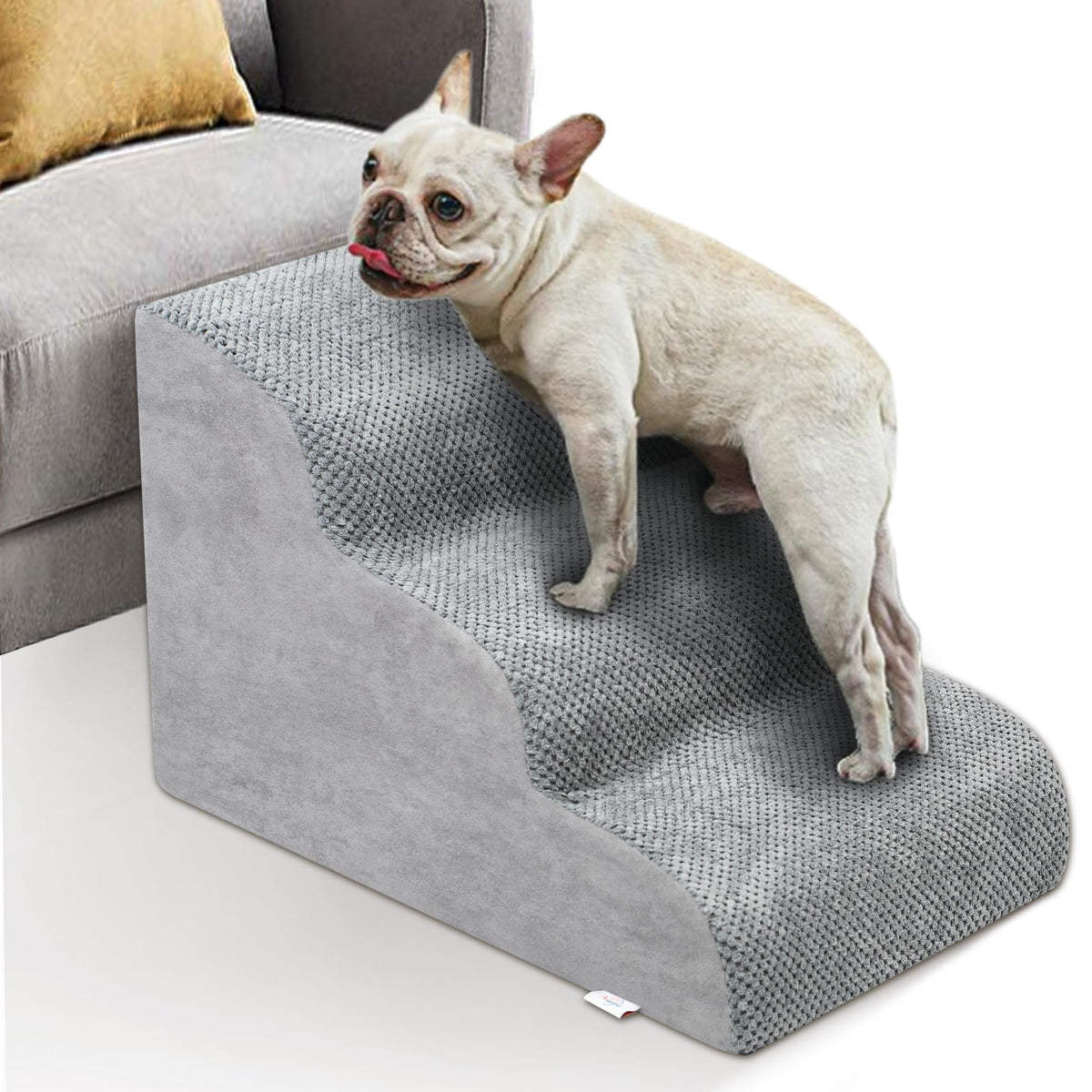 Niubya escaliers pour chien gris à 3 étages, pratique pour petites races et canapés hauts