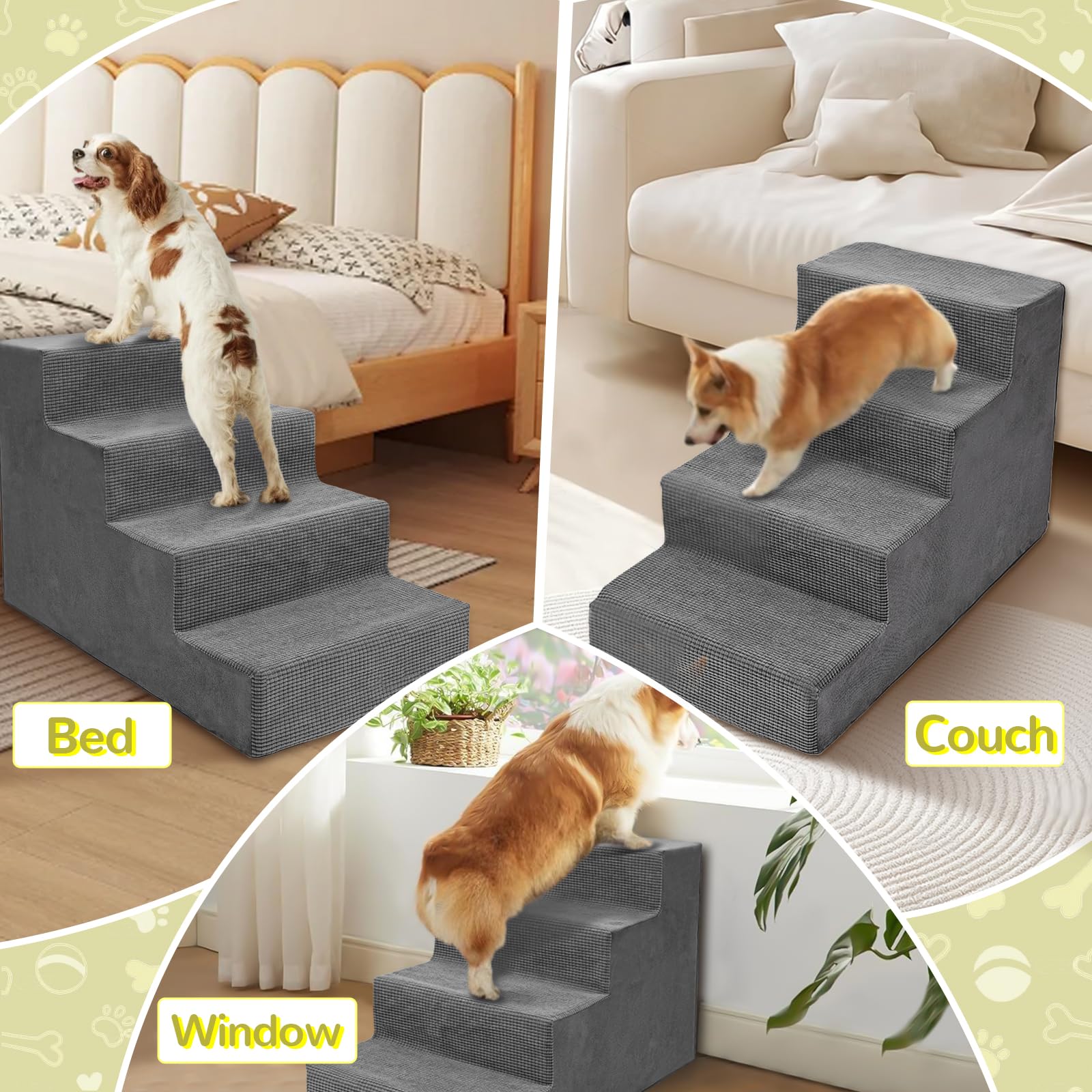 Niubya escaliers pliables se transforment en lit pour chiots.