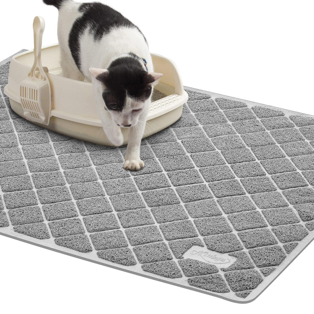 Niubya tapis litiere chat 47x35, grande surface pour eviter les traces sur le sol.