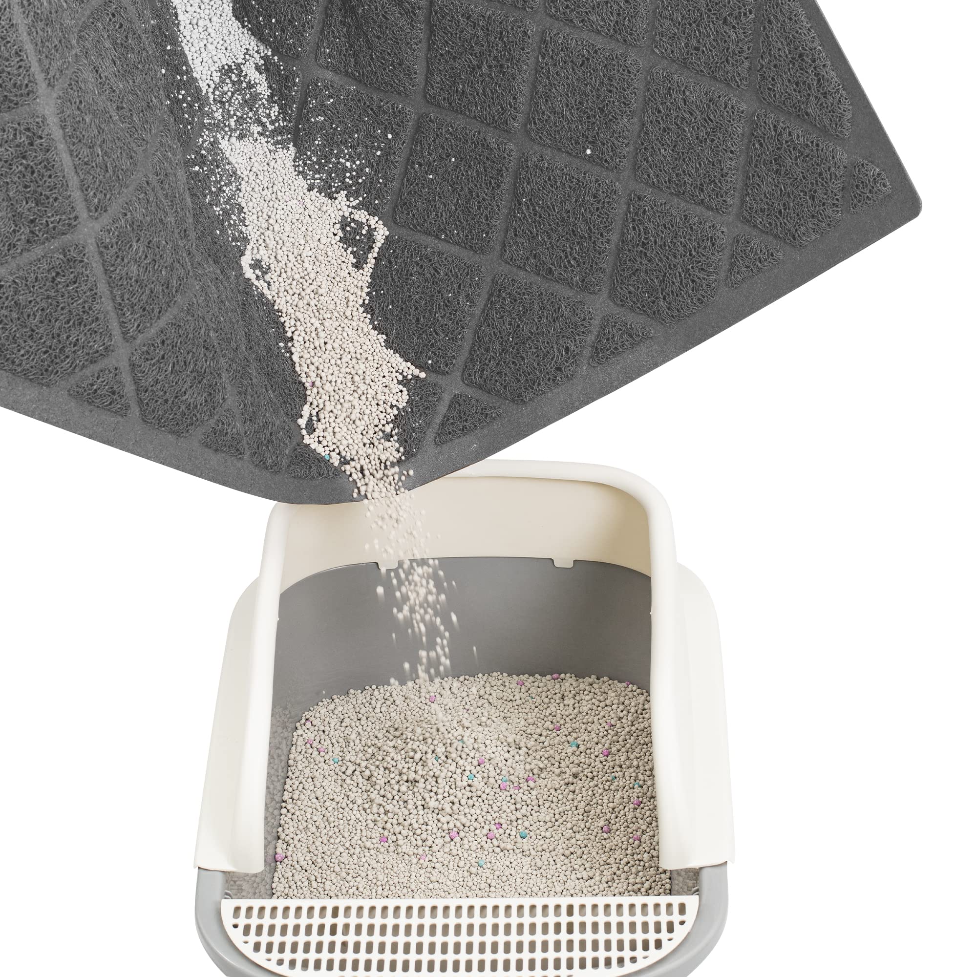 Maillage intérieur du tapis Niubya captant particules fines et poussière.
