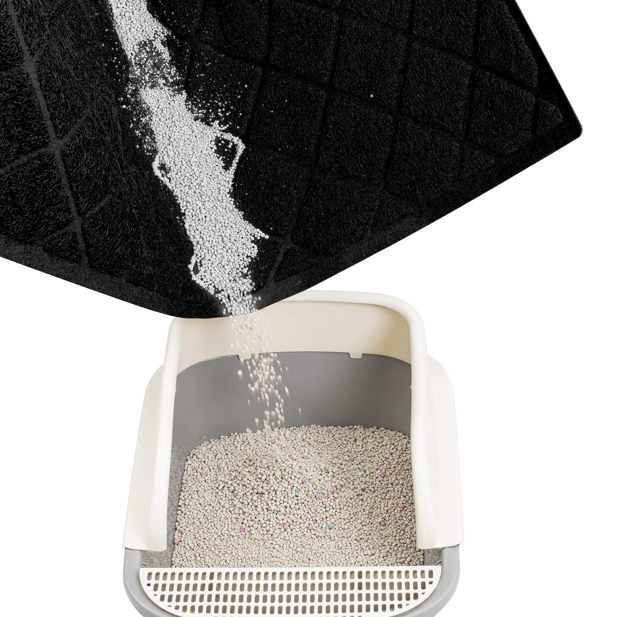 Niubya Tapis Litière Extralarge – rainures croisées, capturent gros grains pour faciliter l'entretien.
