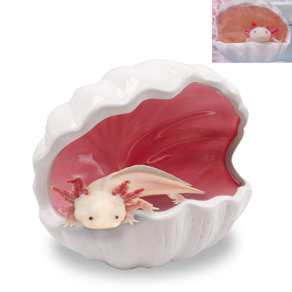 Niuohoy Axolotl Hide, grotte rose en céramique: refuge stable et sûr.