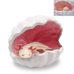 Niuohoy Axolotl Hide, grotte rose en céramique: refuge stable et sûr.