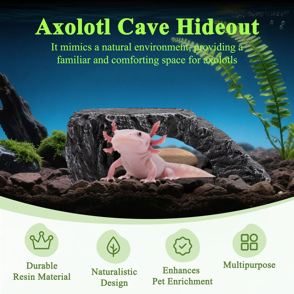 NIUOHOY grotte-resine-refuge-terarium — décor durable pour habitats mixtes