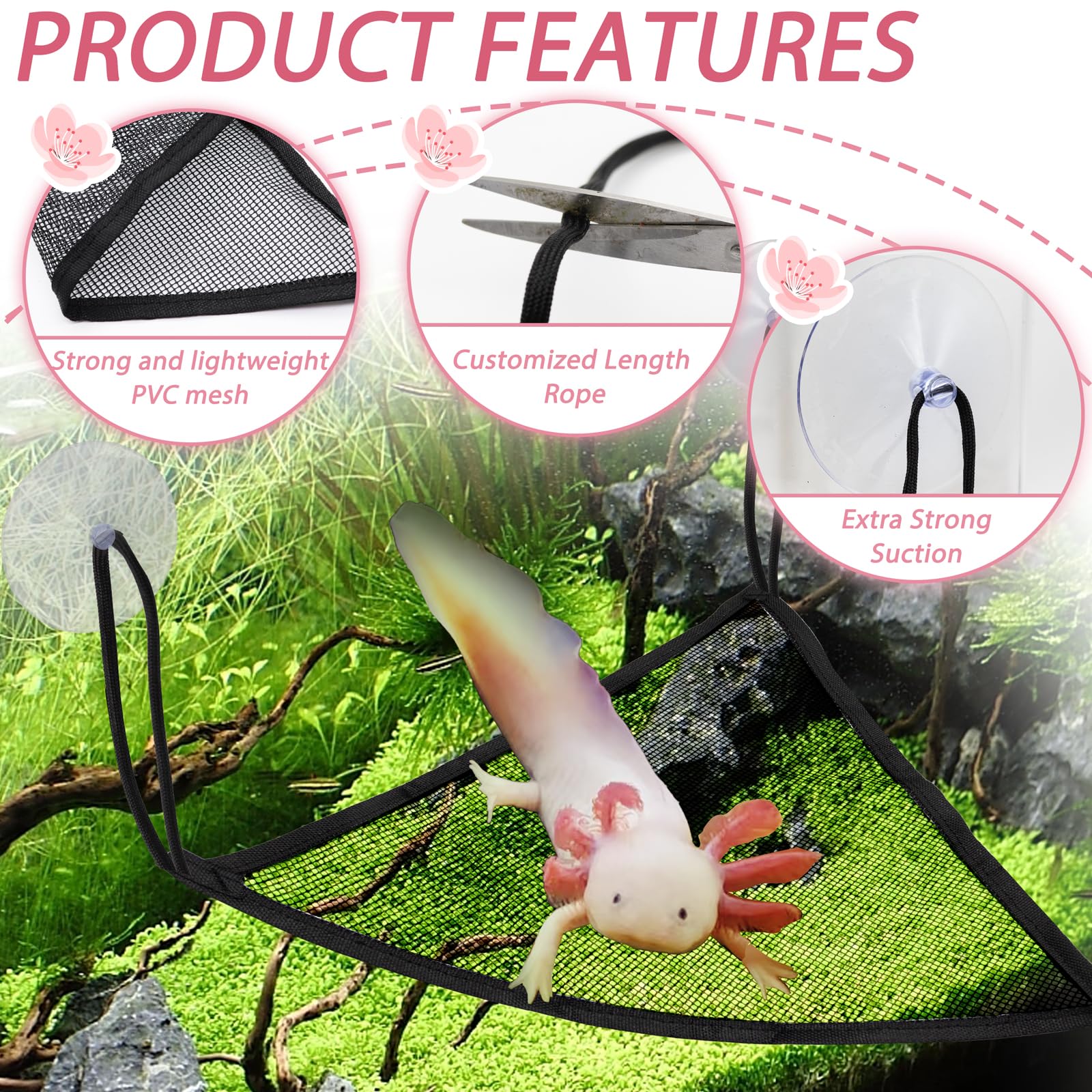 Niuohoy hamac reptile corde reglable pour ajuster hauteur sans outils.