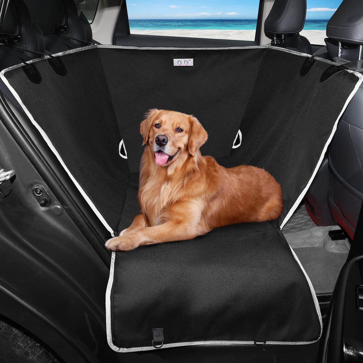NJNJ couvre-siège chien arrière hamac partiel, stabilité et espace flexible.