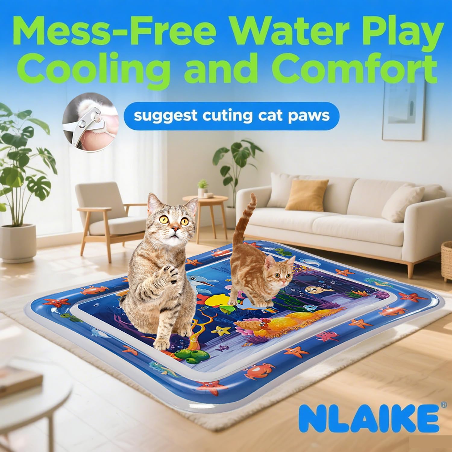 Tapis eau pliable et épais pour rangement facile