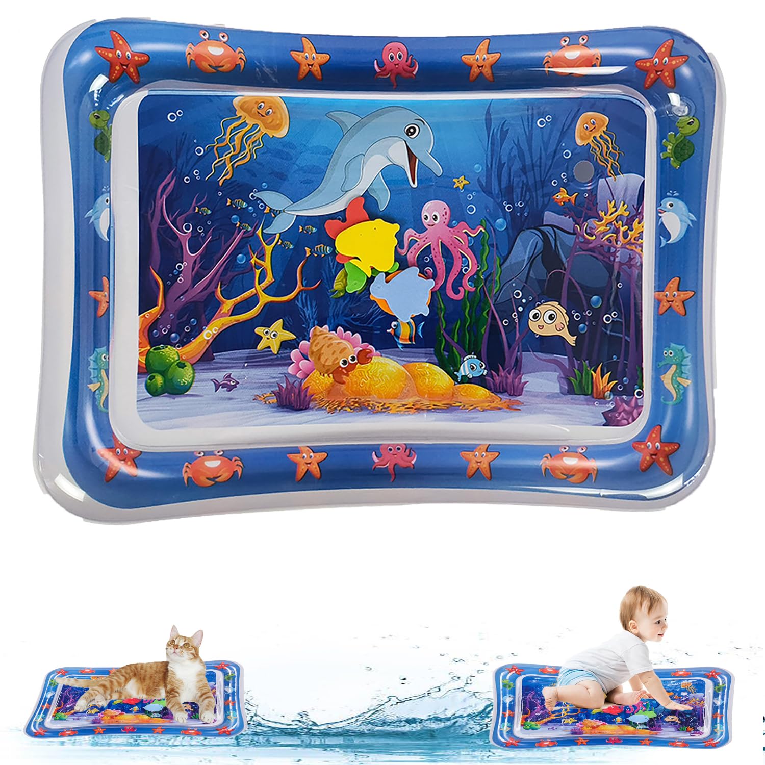 NLAIKE tapis sensoriel avec poisson flottant pour stimulation