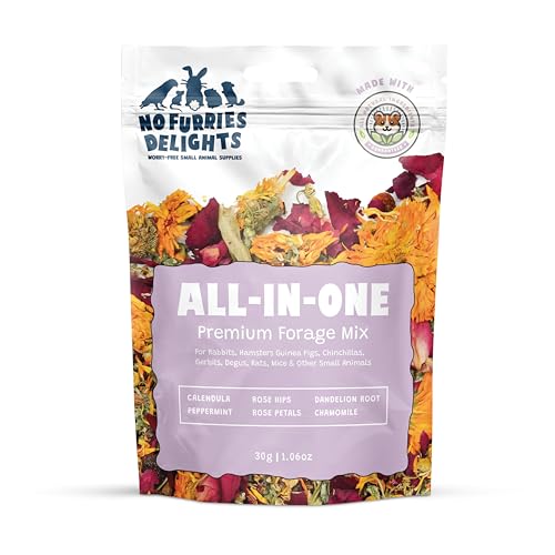 No Furries Delights Forage Mix – herbes sèches apportent un arôme naturel et appétent