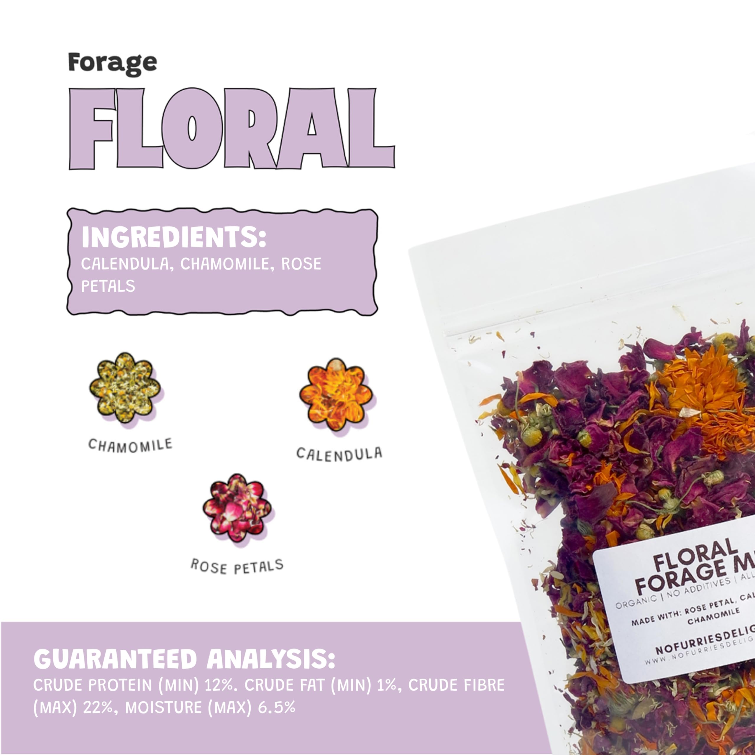 Herbes soigneusement sélectionnées No Furries Delights pour l alimentation des petits animaux
